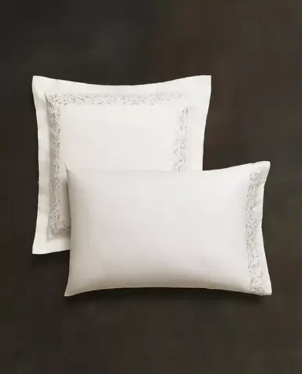 ZARA HOME НАВОЛОЧКА ИЗ ШЕЛКОВОГО САТИНА С ВЫШИВКОЙ, СЕРЕБРЯНЫЙ