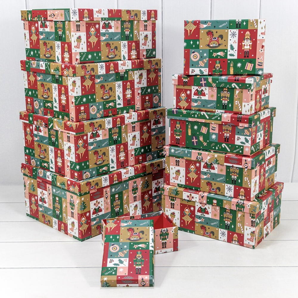 Коробка 42.5 х 33 х 17.6 см Набор 15 шт "Новый год" (Зеленый)