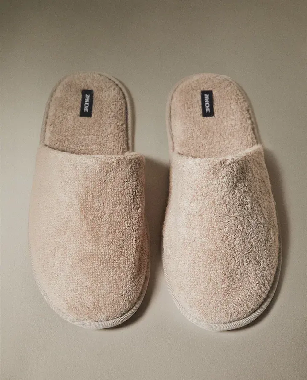 ZARA HOME ТАПОЧКИ ИЗ МАХРОВОЙ ТКАНИ, БЕЖЕВЫЙ