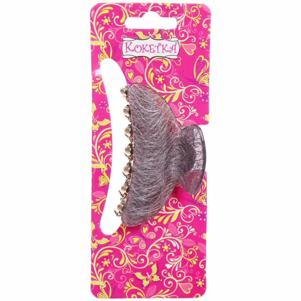 Заколка-краб для волос « ЭЙФОРИЯ», мали, микс 6 цветов, 7см (блистер Кокетка)