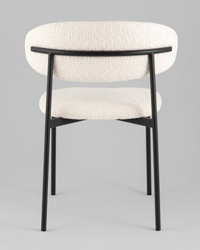 Стул Sevyn букле молочный, ножки черный металл