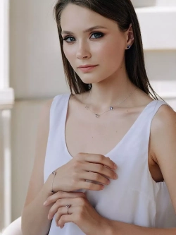 Серьги-гвоздики Миражи с синими кристаллами Swarovski