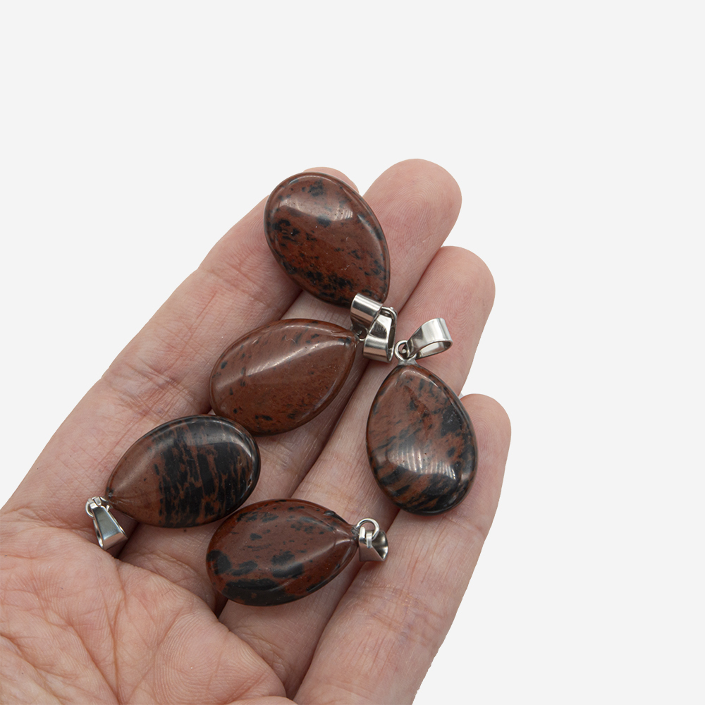 Подвеска-капля из натурального красного обсидиана, 16*24мм