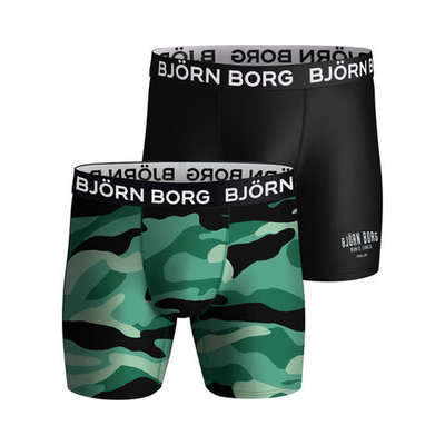 Björn Borg Performance Boxer Shorts 2 Pack Men - Green, Black