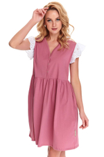 Оригинальная домашняя сорочка с кружевными рукавами (Размер: XL) (Цвет: темно-синий)