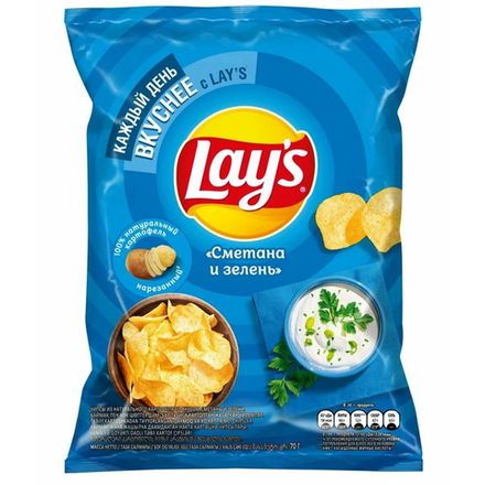 Чипсы картофельные LAY'S Сметана и зелень 70 гр