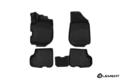 Коврики 3D в салон для RENAULT Sandero Stepway (II) 2013-2018 (с ручкой для дистанционного открытия лючка бензобака), хэтчбек, 4 шт. (полиуретан)  AFM3D4151210K