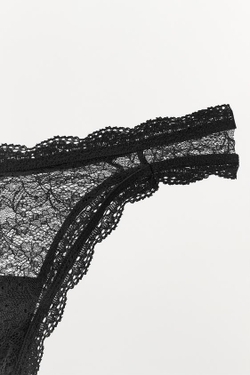 ZARA КРУЖЕВНЫЕ ТРУСЫ, ЧЕРНЫЙ