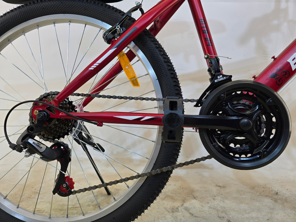 Велосипед Bike Dragon 24" 21скор (ст.рама,SunRun, Жесткая вилка, тормоз V-brake) BD-1-24-3 красный