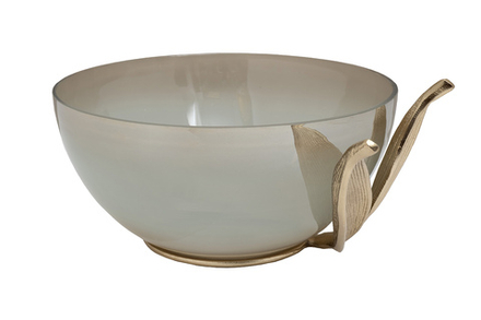 69-22763 Чаша декорат."Флора (Flora)" стекло, мет.зол. 34,5*30*16,5 см