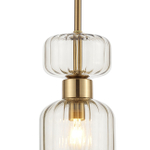 Подвесной светильник 1x60Вт E14, металл/стекло, античная медь/бежевый