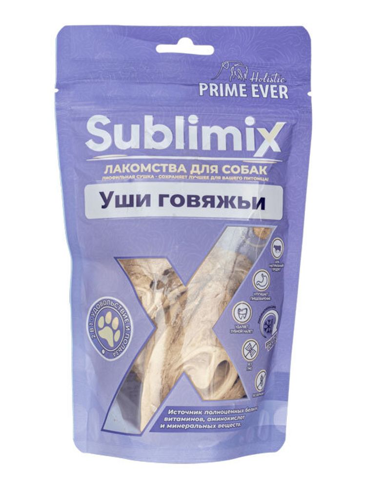 Лакомство Prime Ever Sublimix для собак уши говяжьи 50 г