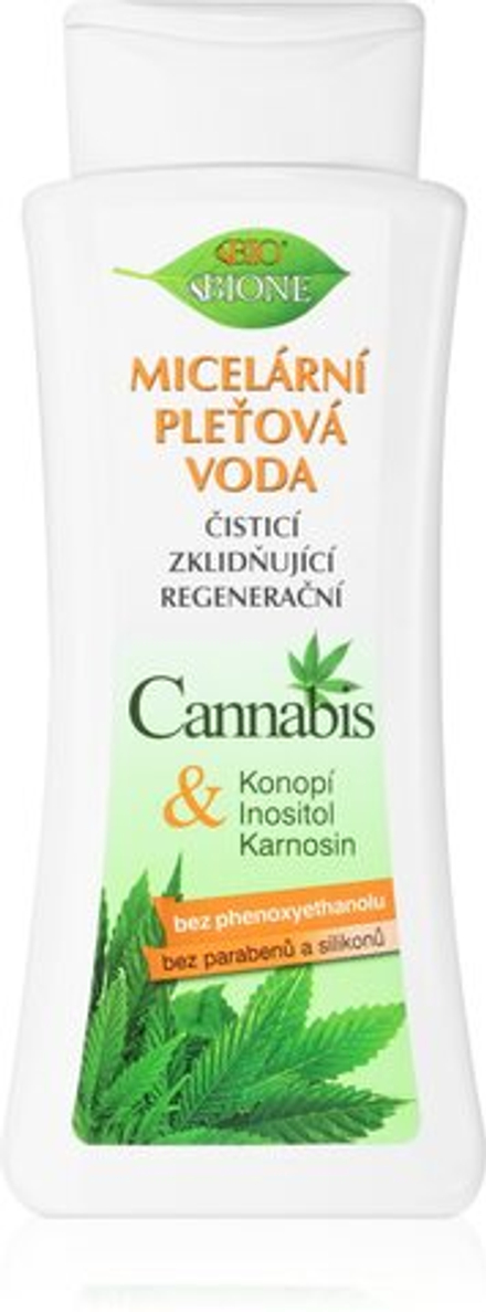 Bione Cosmetics Cannabis - очищающая мицеллярная жидкость для снятия макияжа /   255  ml  / GTIN 8595061609573