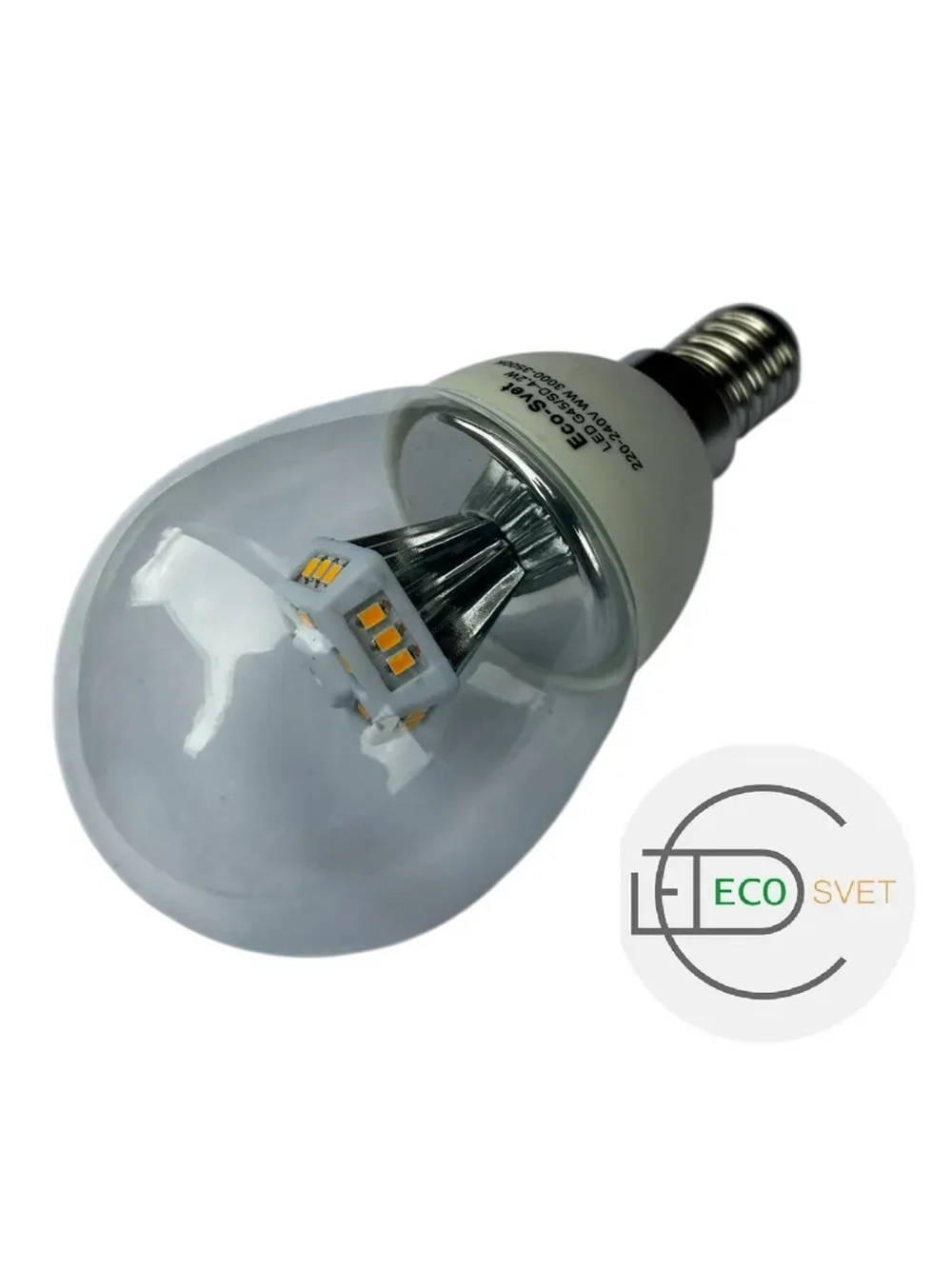 Светодиодная LED лампа G45 4,2W E14 тёпл. 10шт