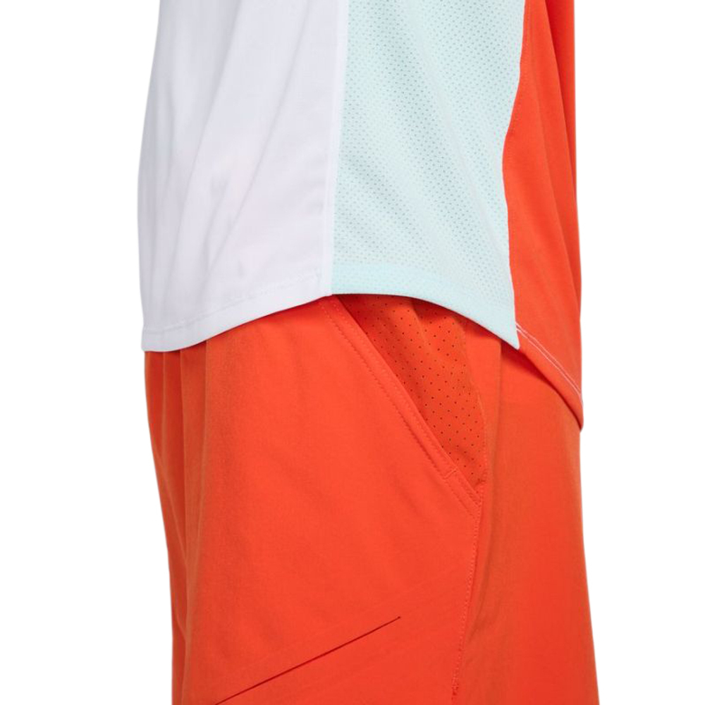 Футболка мужская теннисная Nike Court Dri-Fit ADV Slam Top - white/team orange/glacier blue/black