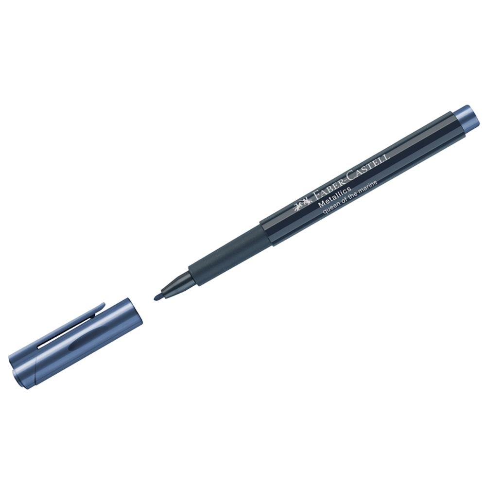 Маркер для декорирования Faber-Castell "Metallics", синий металлик, пулевидный, 1,5мм