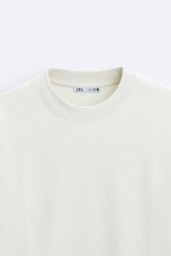 ZARA ТОЛСТОВКА ИЗ ПЛОТНОЙ ТКАНИ, ЖЕЛТОВАТО-БЕЛЫЙ