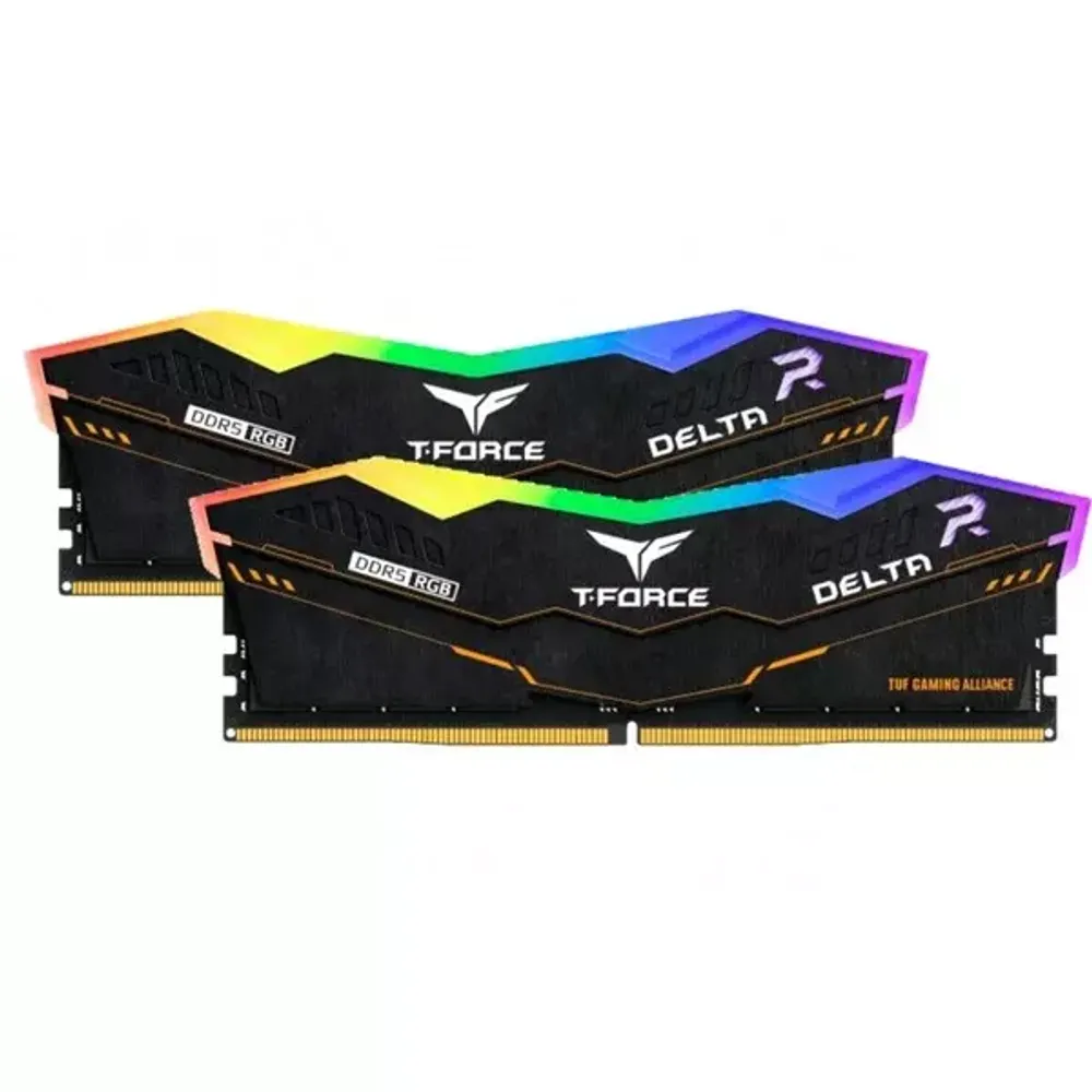 Оперативная память 32GB Kit (2x16GB) 6400MHz DDR5 Team Group DELTA TUF RGB PC-51200 CL40 1.35V FF5D532G6400HC40BDC01 Black. Первая игровая память DDR5 RGB OC, сертифицированная TUF Gaming Alliance !!!