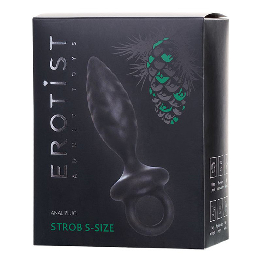 Черная анальная пробка 11,7см Toys Anal Plug Strob Size S