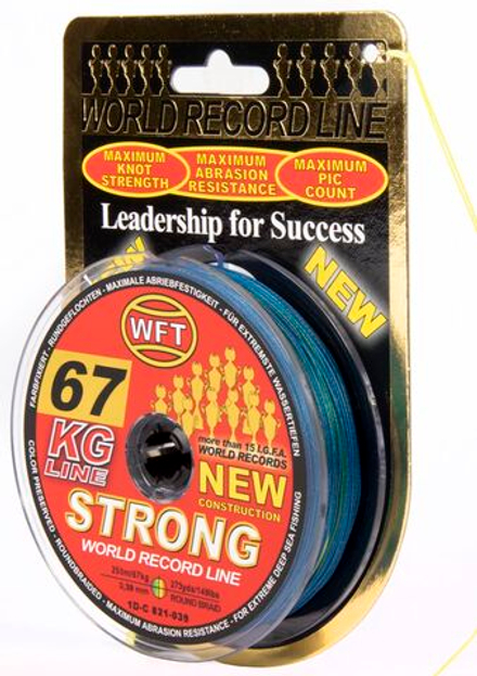 Леска плетёная WFT KG STRONG Multicolor 250 м, 0.39 мм