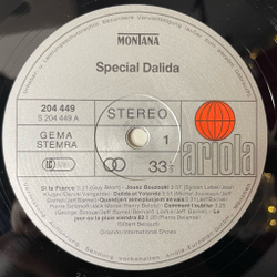 Винтажная виниловая пластинка LP Special Dalida Далида (Germany 1982) Si La France