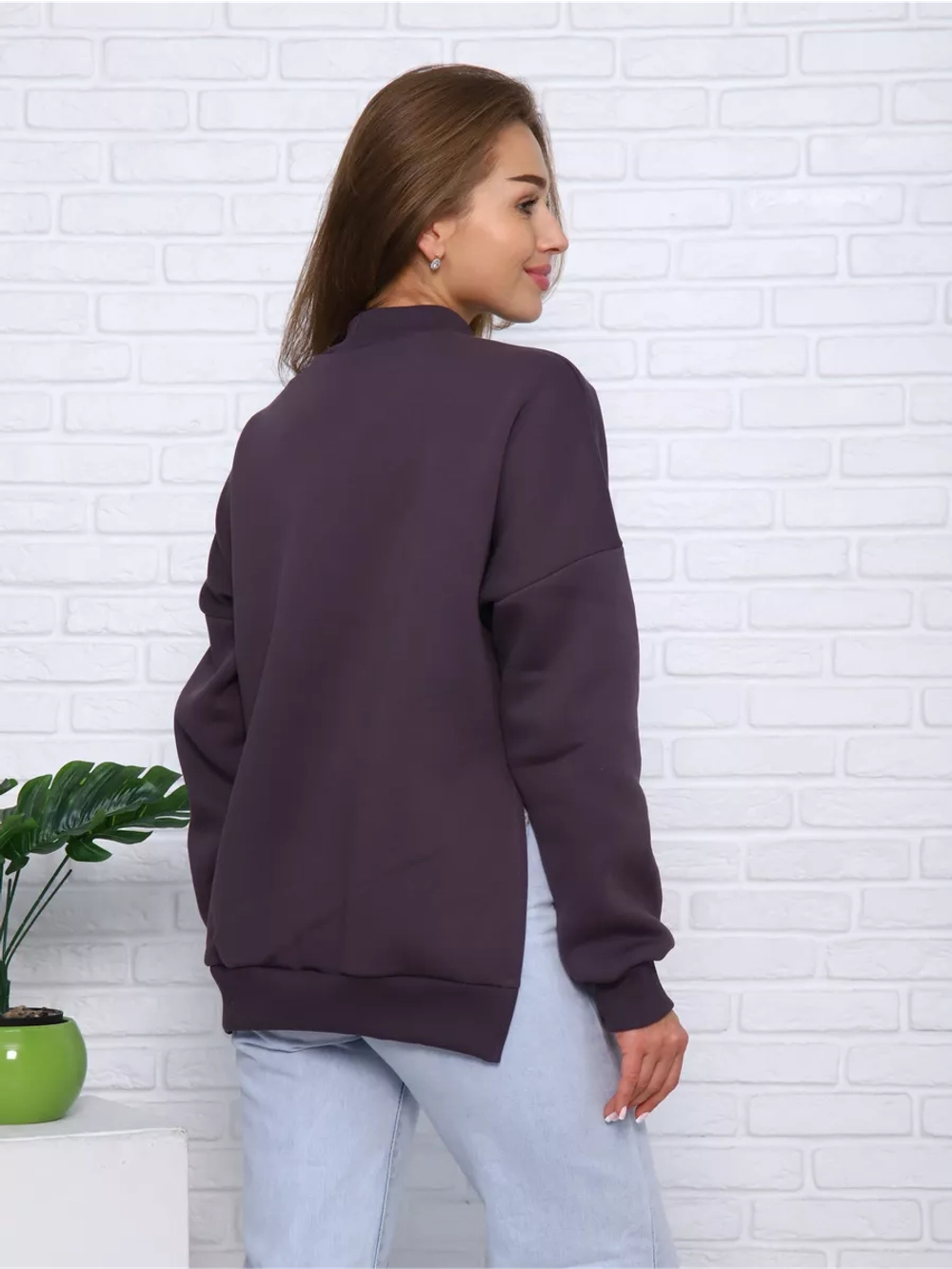 Свитшот утепленный базовый оверсайз