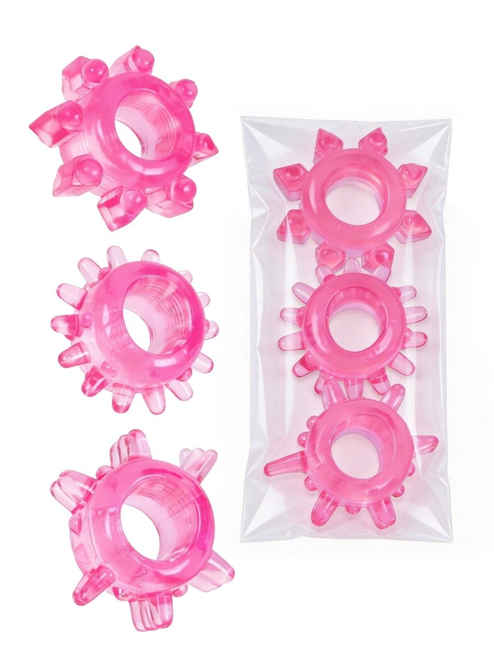 Эрекционные кольца Erowoman-Eroman, комплект из 3 розовых