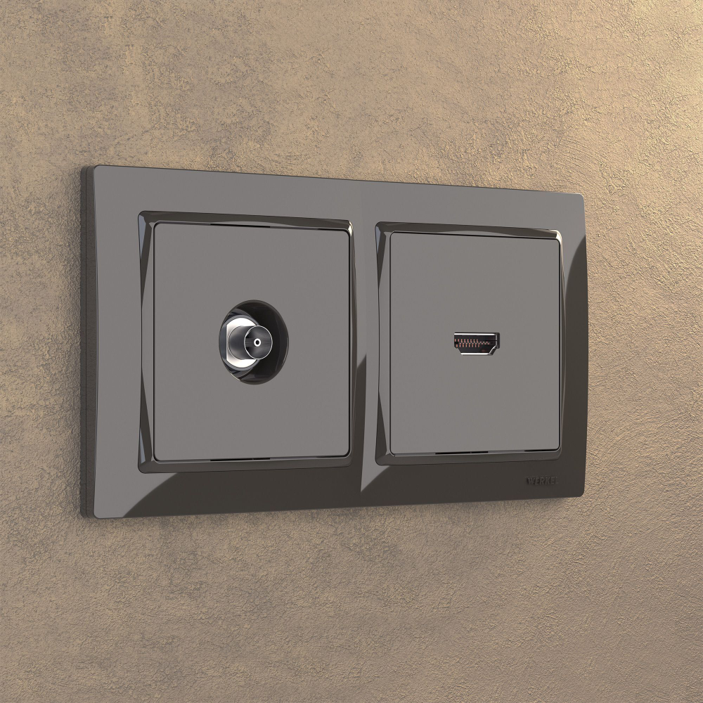 Розетка HDMI серо-коричневый