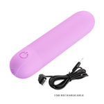 Сиреневая перезаряжаемая вибропуля Stefan - 8 см.