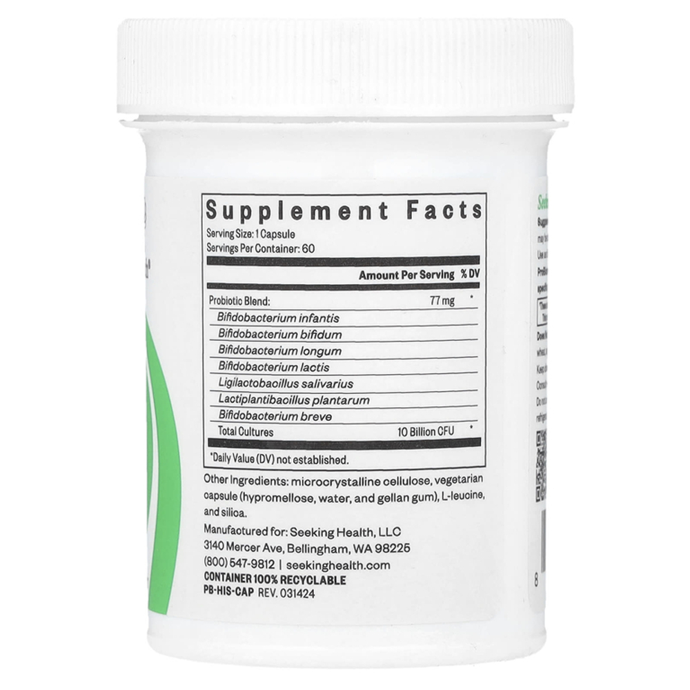 Seeking Health, ProBiota HistaminX 60 caps.