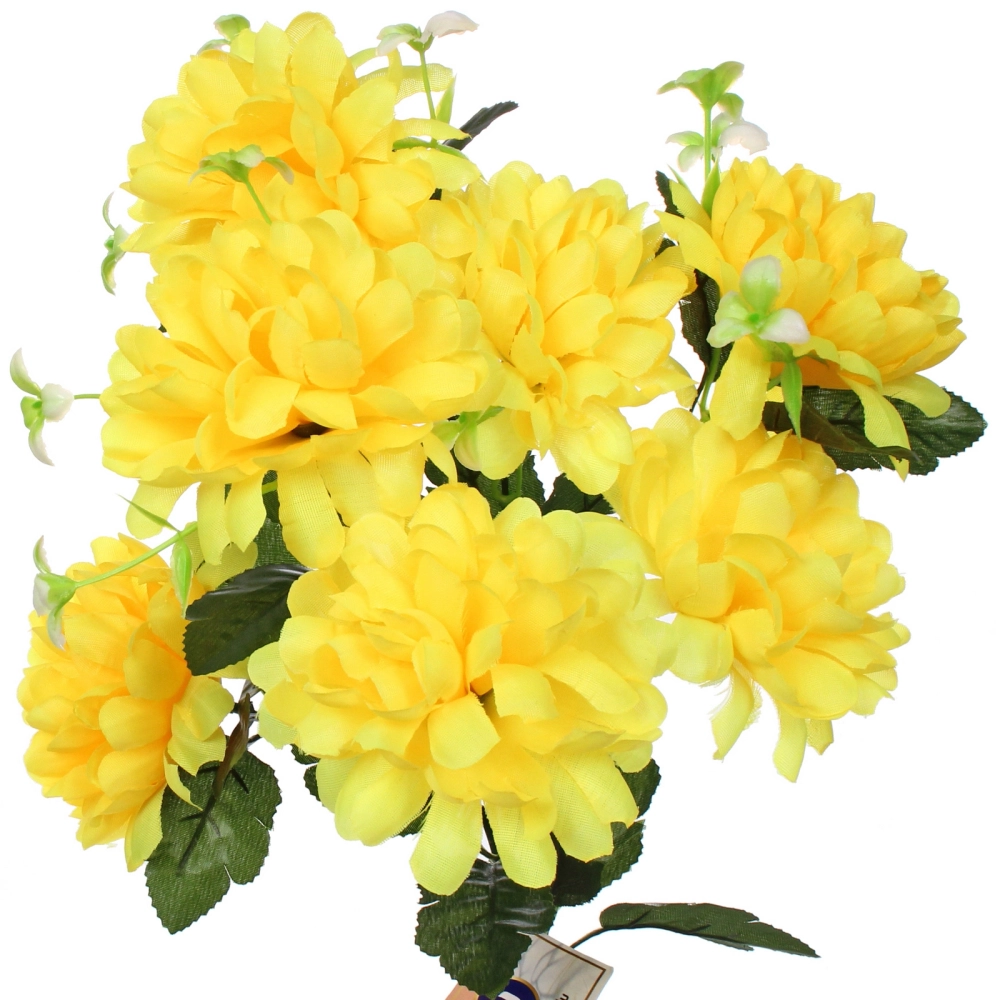 Искусственные цветы «Цветочная мелодия» Хризантемы 49см 7 цветков желтые
