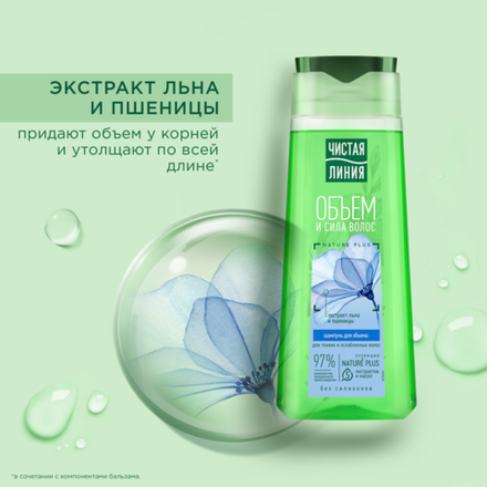 Чистая Линия 250мл. Целебные травы шампунь объем д/тонк.и слаб.волос