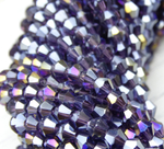 ББ031ДС3 Хрустальные бусины "биконус", цвет: фиолетовый AB прозрач., размер 3 мм, кол-во: 95-100 шт.