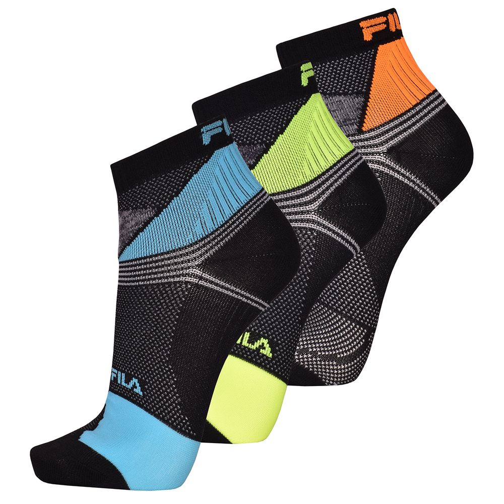 Теннисные носки Fila Quarter Multisport Socks 3P - shock black/разноцветный