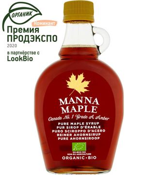 Кленовый  сироп органик Manna Maple®, ст.б, 250г.