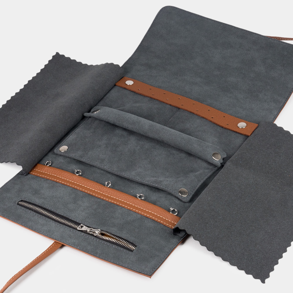 Чехол для ювелирных украшений Plier из кожи теленка, цвета карамель