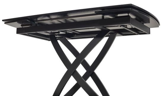 Стол FOGGIA 140 KL-116 Черный мрамор матовый, итальянская керамика/черный каркас