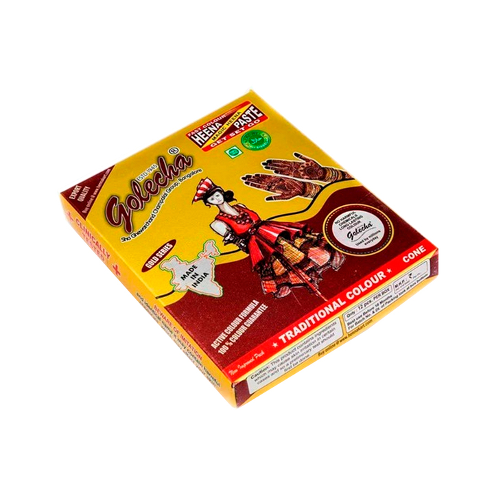 Хна для мехенди (био тату) конус Golecha Gold series красно-коричневый цвет 25 г