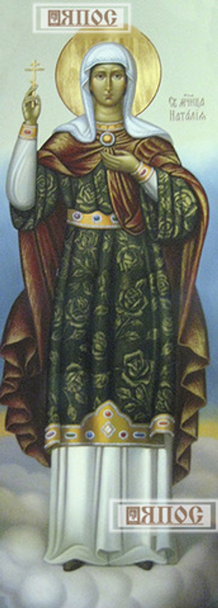 Наталия Никомидийская, мерная икона, масло, ширина 25 см