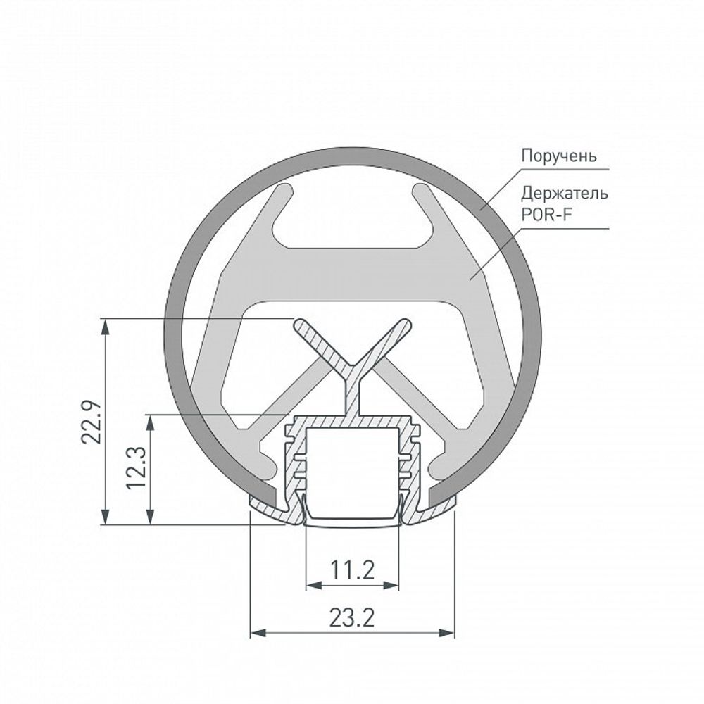 Профиль встраиваемый Arlight KLUS-POR-F-1000 ANOD 019181