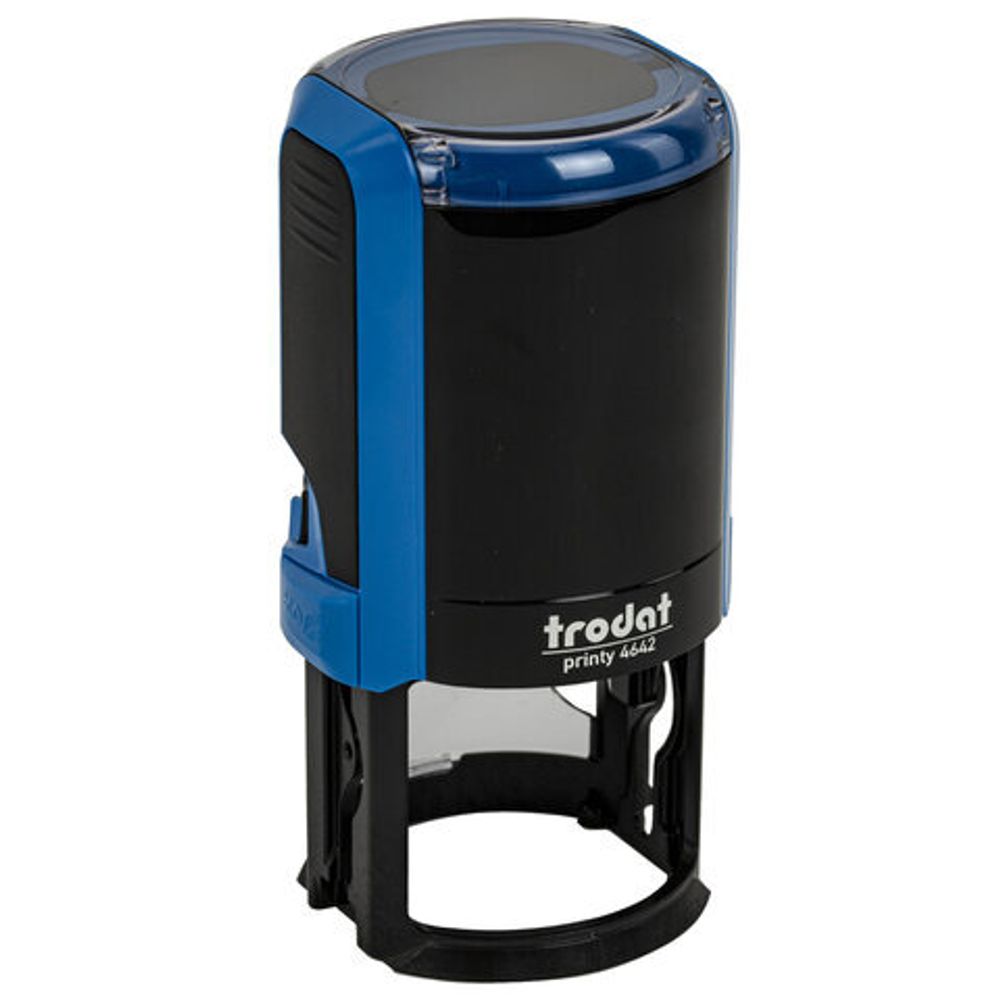 Оснастка для печатей, оттиск D=42 мм, синий, TRODAT 4642 PRINTY 4.0, корпус синий, крышка, подушка, 66584