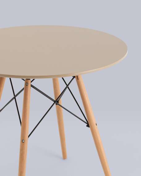 Стол Eames DSW NEW D80 бежевый