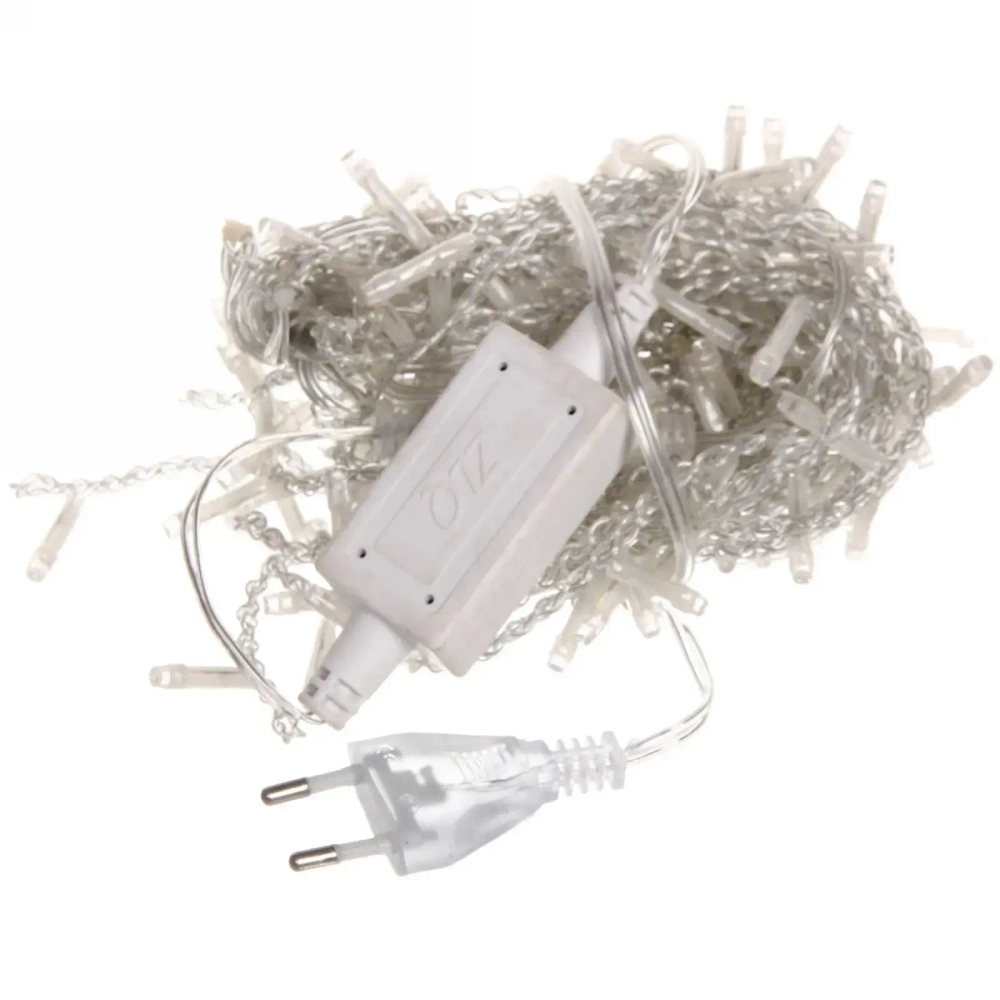 Гирлянда для улицы БАХРОМА «Мерцание» ш5м* в40/60см 180 ламп LED, прозр.пров,1 режим, IP-54, Теплый белый/Белый (возможность соединения)