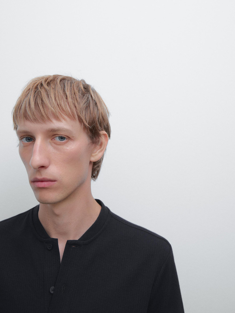 Massimo Dutti Рубашка-поло с воротником, темно-синий