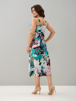 Платье П-015/бирюзаабстракция-надписи