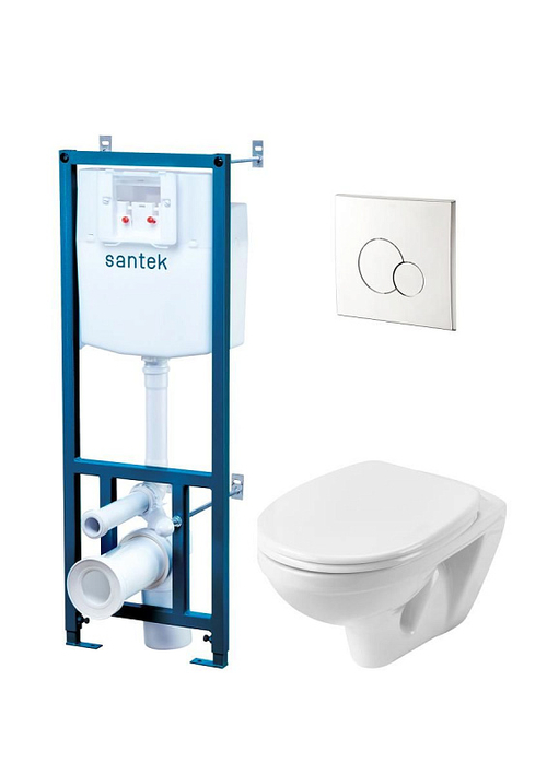 Пэк: Santek Бореаль: подвесной унитаз + инсталляция + кнопка смыва хром + сидение SC (1.WH50.1.544)