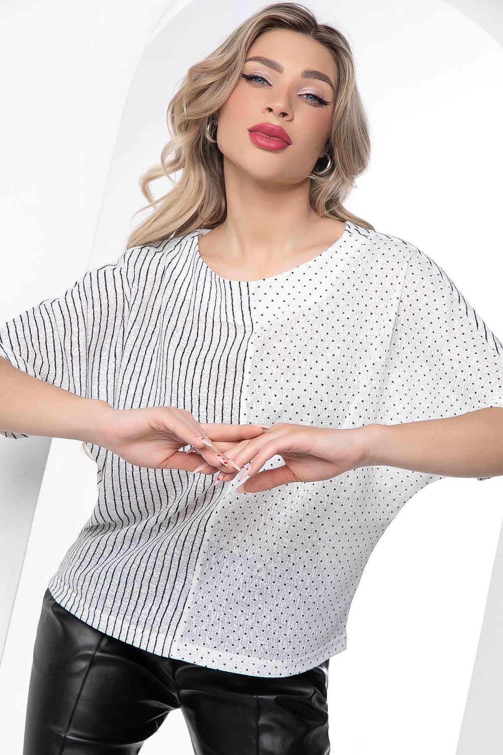 Блуза "Стильный замысел" (белая) Б9038 LT Collection