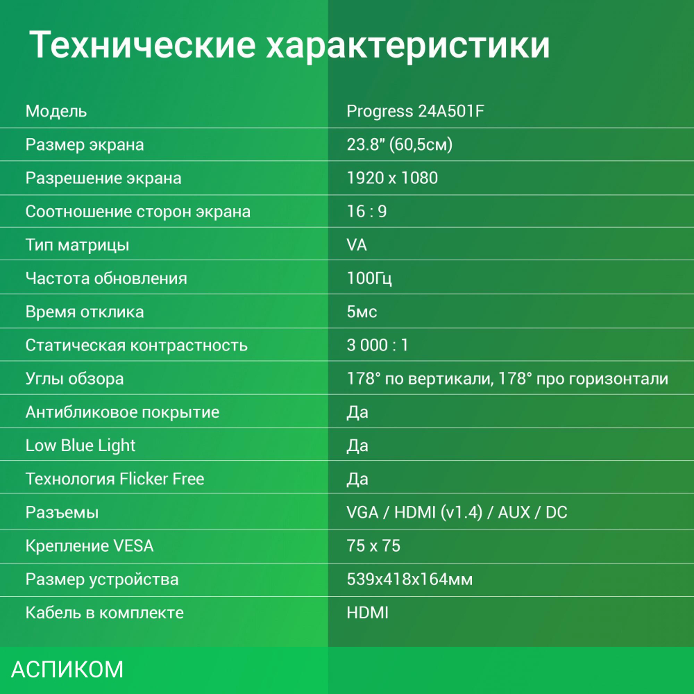 Монитор Digma Progress 24A501F черный (DM24VB02)