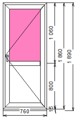 Дверь из ПВХ 1860 х 760