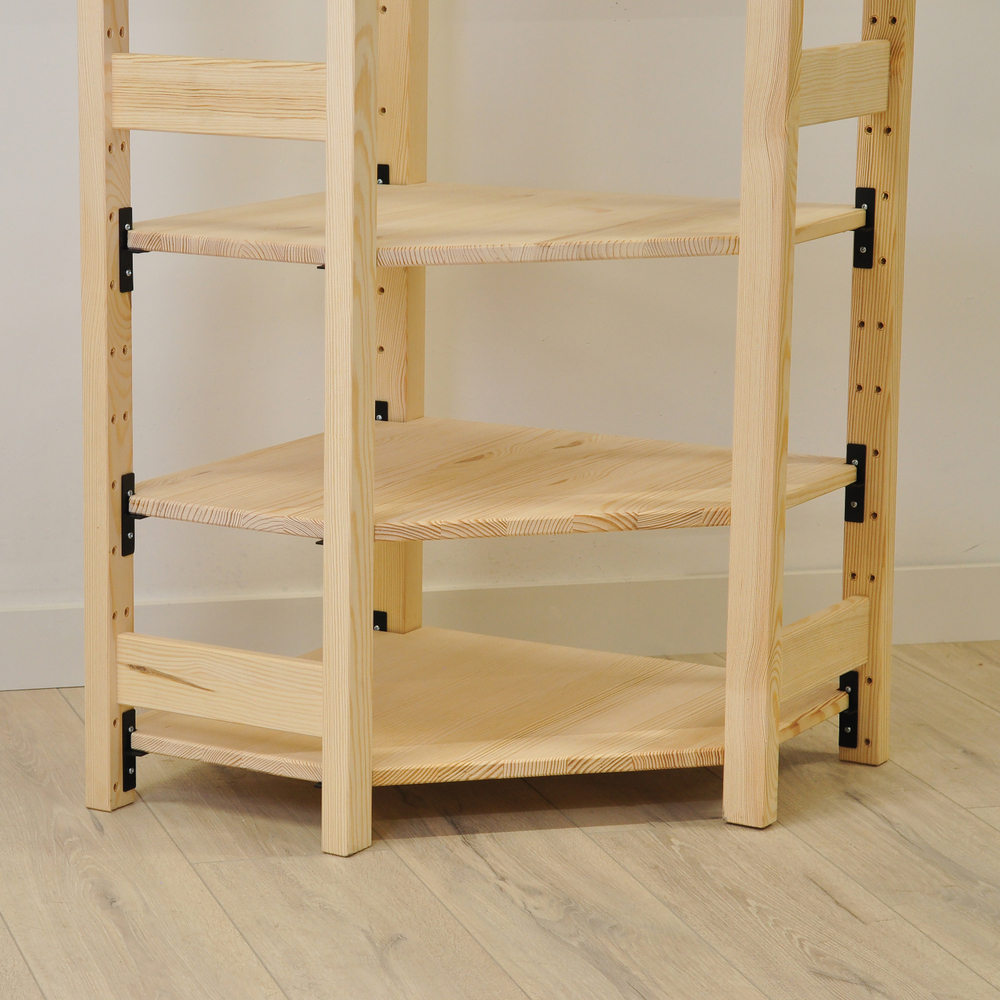 Стеллаж Ивари угловой, деревянный, из массива